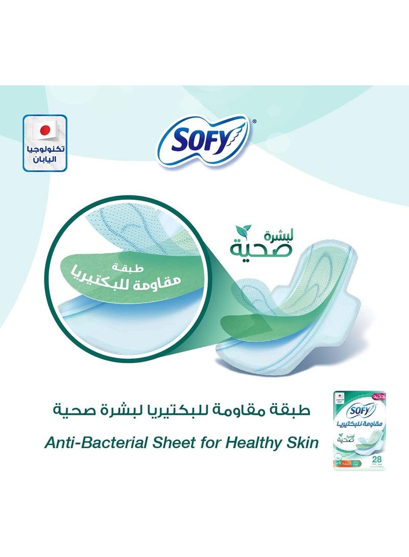 Sofy Anti-Bacterial Slim Large Cotthon Pads With Wings 28 Pads - Image 4